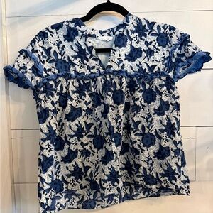 THML Blue Floral Women's Blouse